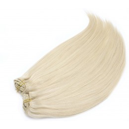 28 inch (70cm) Deluxe clip in human REMY hair - platinum