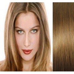 Clip in vlasy k prodlužování 73cm, 140g - REMY, 100% lidské - světle hnědá