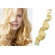 Vlasy pro metodu Pu Extension / TapeX / Tape Hair / Tape IN 60cm vlnité - nejsvětlejší blond