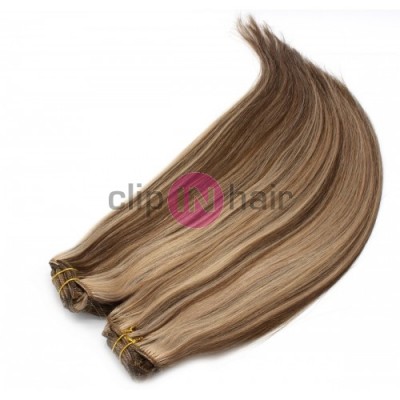 Clip in maxi set 73cm pravé lidské vlasy – REMY 280g – TMAVÝ MELÍR