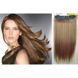 20 inches one piece full head 5 clips clip in hair weft extensions straight – light brown