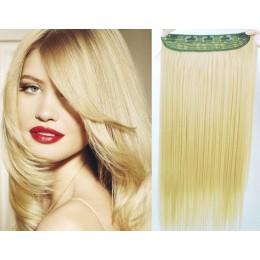 24 inches one piece full head 5 clips clip in kanekalon weft straight – natural blonde
