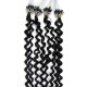 Vlasy pro metodu Micro Ring / Easy Loop / Easy Ring 60cm kudrnaté – černé