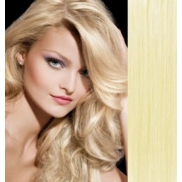 16 inch (40cm) Clip in human hair 100g - the lightest blonde